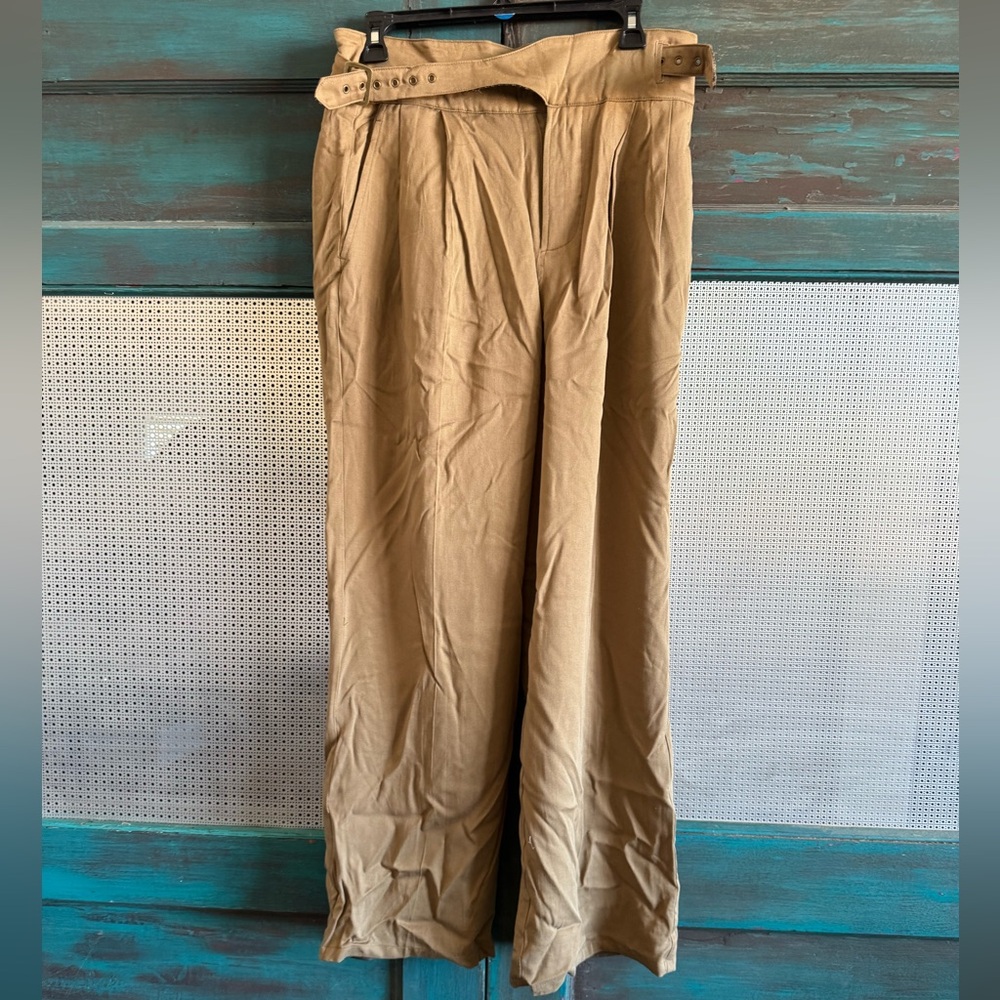 Crescent Women's Tan Wide-Leg Trousers
